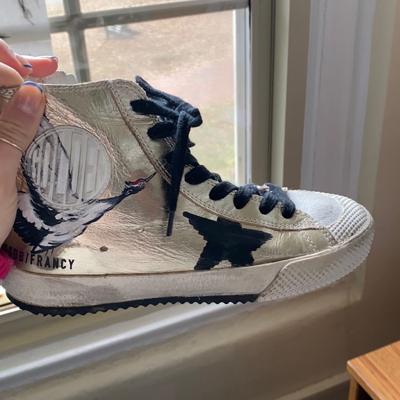 Golden goose sneakers silver high tops